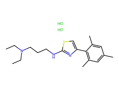 1,3-Propanediamine, N,N-diethyl-N'-(4-(2,4,6-trimethylphenyl)-2-thiazolyl)-, dihydrochloride structure