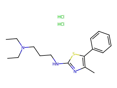 1,3-Propanediamine, N,N-diethyl-N'-(4-methyl-5-phenyl-2-thiazolyl)-, dihydrochloride structure