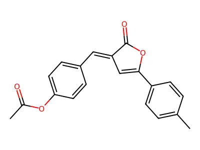 4-{(E)-[5-(4-methylphenyl)-2-oxofuran-3(2H)-ylidene]methyl}phenyl acetate structure