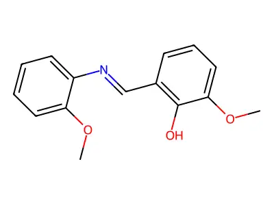 2-methoxy-6-{(E)-[(2-methoxyphenyl)imino]methyl}phenol structure