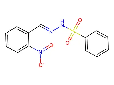 N-[(2-nitrophenyl)methylideneamino]benzenesulfonamide structure