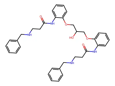 Propanamide, N,N'-((2-hydroxy-1,3-propanediyl)bis(oxy-2,1-phenylene))bis(3-((phenylmethyl)amino)- structure
