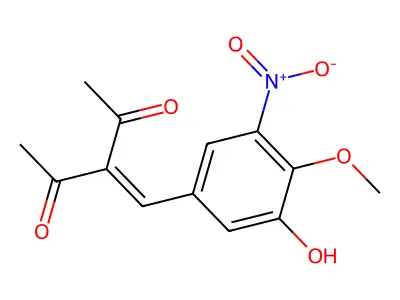 3-(3-Hydroxy-4-methoxy-5-nitrobenzylidene)-2,4-pentanedione structure