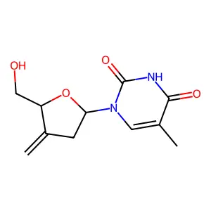 3'-C-Methylidene-2',3'-dideoxy-5-methyluridine structure