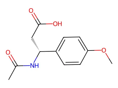 (3R)-3-acetamido-3-(4-methoxyphenyl)propanoic acid structure