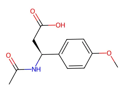 (3S)-3-acetamido-3-(4-methoxyphenyl)propanoic acid structure
