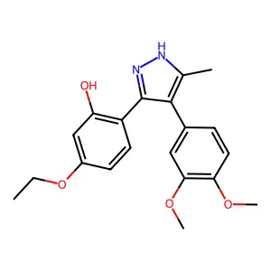 2-(4-(3,4-dimethoxyphenyl)-5-methyl-1H-pyrazol-3-yl)-5-ethoxyphenol structure