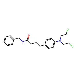 N-benzyl-4-{4-[bis(2-chloroethyl)amino]phenyl}butanamide structure