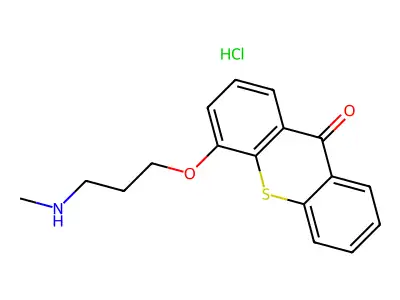 9H-Thioxanthen-9-one, 4-(3-(methylamino)propoxy)-, hydrochloride structure