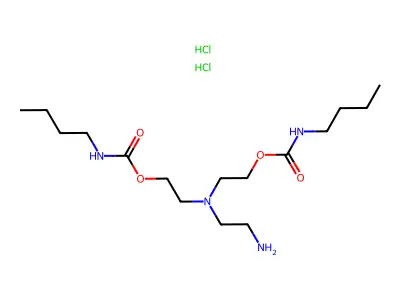 1-Amino-2-bis(n-butylcarbamoyloxyethyl)aminoethane dihydrochloride structure