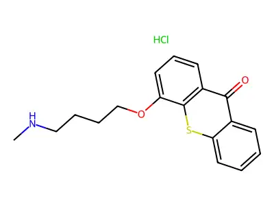9H-Thioxanthen-9-one, 4-(4-(methylamino)butoxy)-, hydrochloride structure