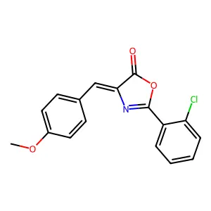 (4Z)-2-(2-chlorophenyl)-4-[(4-methoxyphenyl)methylidene]-1,3-oxazol-5-one structure