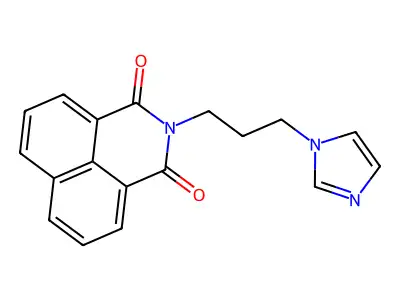 2-(3-(1H-imidazol-1-yl)propyl)-1H-benzo[de]isoquinoline-1,3(2H)-dione structure