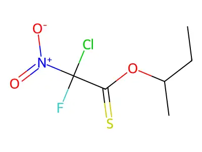 Ethanethioic acid, chlorofluoronitro-, S-butyl ester structure