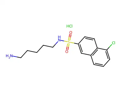 5-[(5-Chloronaphthalen-2-yl)sulfonylamino]pentylazanium;chloride structure