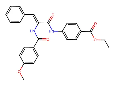 Ethyl 4-({2-[(4-methoxybenzoyl)amino]-3-phenylacryloyl}amino)benzoate structure
