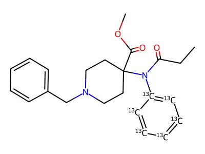 Methyl 4-((1-oxopropyl)phenylamino)-1-(phenylmethyl)-4-piperidinecarboxylate structure