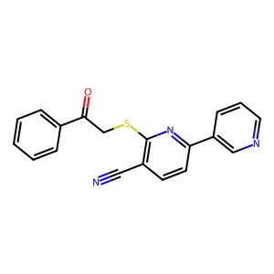 2-Phenacylsulfanyl-6-pyridin-3-ylpyridine-3-carbonitrile structure