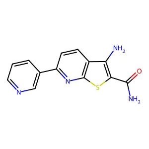 3-Amino-6-(pyridin-3-yl)thieno[2,3-b]pyridine-2-carboxamide structure