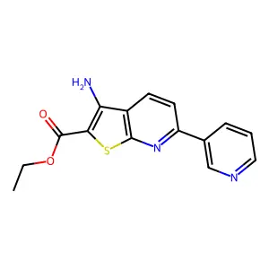 Ethyl 3-amino-6-(pyridin-3-yl)thieno[2,3-b]pyridine-2-carboxylate structure