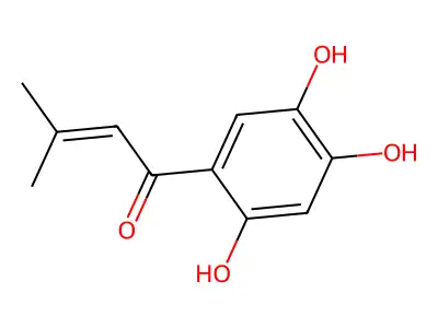 3-Methyl-1-(2,4,5-trihydroxyphenyl)but-2-en-1-one structure