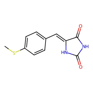 (Z)-5-(4-(methylthio)benzylidene)imidazolidine-2,4-dione structure