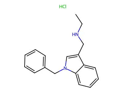 1H-Indole-3-methanamine, N-ethyl-1-(phenylmethyl)-, monohydrochloride structure