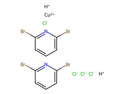 Copper(2+) chloride--2,6-dibromopyridine--hydrogen chloride (1/2/2/2) structure