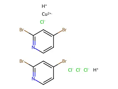Copper(2+) chloride--2,4-dibromopyridine--hydrogen chloride (1/2/2/2) structure