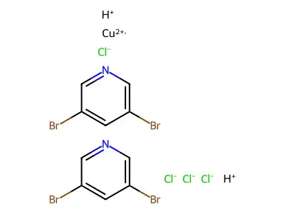 Cuprate(2-), tetrachloro-, dihydrogen, compd. with 3,5-dibromopyridine (1:2) structure