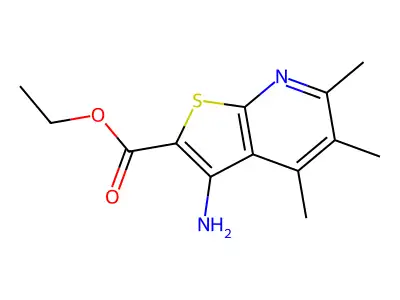 Ethyl 3-amino-4,5,6-trimethylthieno[2,3-b]pyridine-2-carboxylate structure