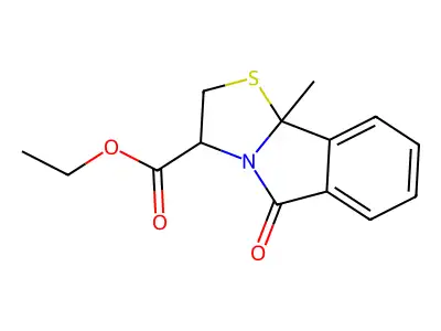 ethyl 9b-methyl-5-oxo-2,3,5,9b-tetrahydro[1,3]thiazolo[2,3-a]isoindole-3-carboxylate structure