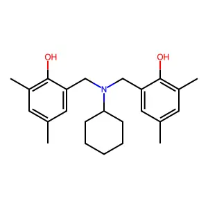 Phenol, 2,2'-[(cyclohexylimino)bis(methylene)]bis[4,6-dimethyl- structure
