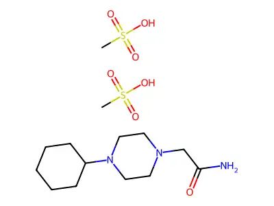 1-Piperazineacetamide, N-cyclohexyl-, dimethanesulfonate structure