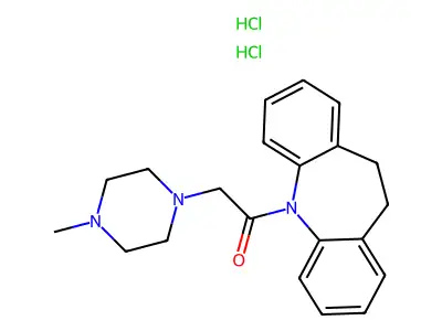 5H-Dibenz(b,f)azepine, 10,11-dihydro-5-(2-(4-methyl-1-piperazinyl)acetyl)-, dihydrochloride structure