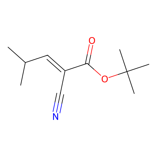 tert-butyl (E)-2-cyano-4-methylpent-2-enoate structure