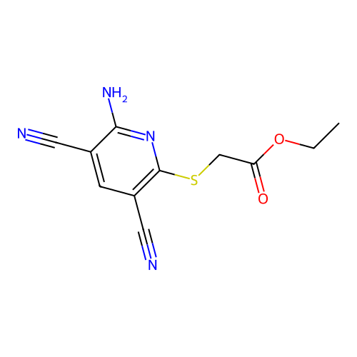 2-[(6-Amino-3,5-dicyano-2-pyridinyl)thio]acetic acid ethyl ester structure