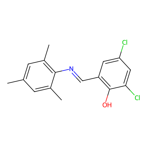 2,4-Dichloro-6-[(mesitylimino)methyl]phenol structure