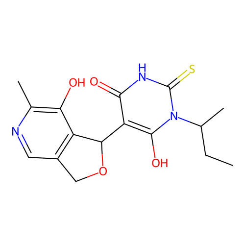 1-(sec-butyl)-6-hydroxy-5-(7-hydroxy-6-methyl-1,3-dihydrofuro[3,4-c]pyridin-1-yl)-2-thioxo-2,3-dihydropyrimidin-4(1H)-one structure