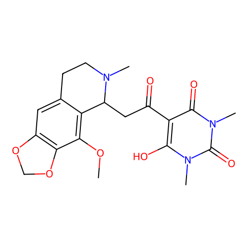 6-hydroxy-5-(2-(4-methoxy-6-methyl-5,6,7,8-tetrahydro-[1,3]dioxolo[4,5-g]isoquinolin-5-yl)acetyl)-1,3-dimethylpyrimidine-2,4(1H,3H)-dione structure