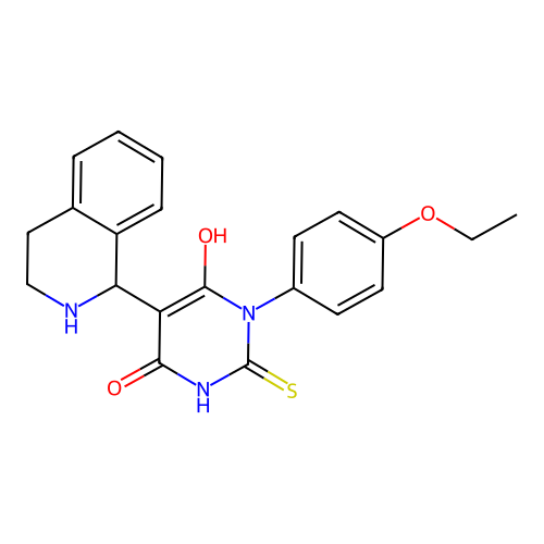 3-(4-ethoxyphenyl)-6-hydroxy-5-(1,2,3,4-tetrahydroisoquinolin-1-yl)-2-thioxo-2,3-dihydropyrimidin-4(1H)-one structure