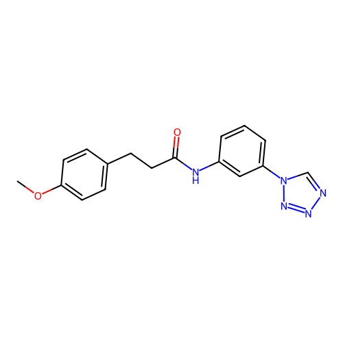 3-(4-methoxyphenyl)-N-[3-(1H-tetrazol-1-yl)phenyl]propanamide structure