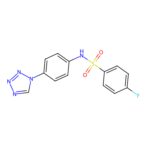 4-fluoro-N-[4-(1H-tetrazol-1-yl)phenyl]benzenesulfonamide structure