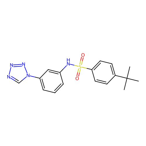 4-tert-butyl-N-[3-(1H-tetrazol-1-yl)phenyl]benzenesulfonamide structure