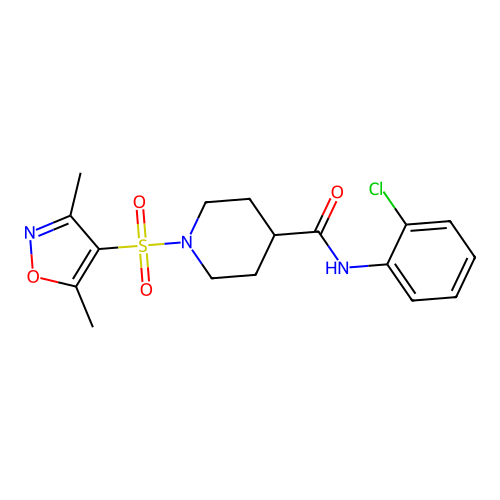 N-(2-chlorophenyl)-1-[(3,5-dimethyl-1,2-oxazol-4-yl)sulfonyl]piperidine-4-carboxamide structure