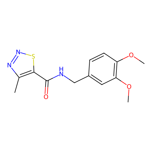 N-(3,4-dimethoxybenzyl)-4-methyl-1,2,3-thiadiazole-5-carboxamide structure
