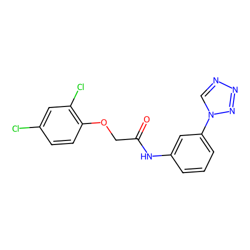 2-(2,4-dichlorophenoxy)-N-[3-(1H-tetrazol-1-yl)phenyl]acetamide structure