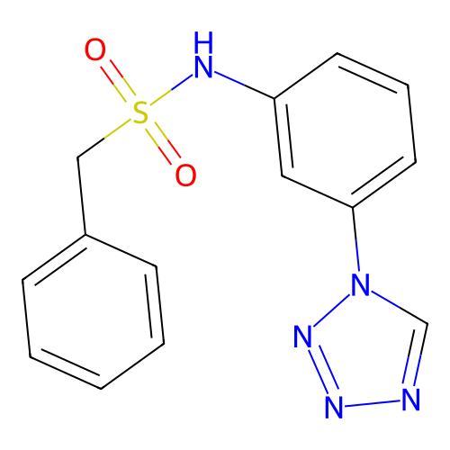 1-phenyl-N-[3-(1H-tetrazol-1-yl)phenyl]methanesulfonamide structure