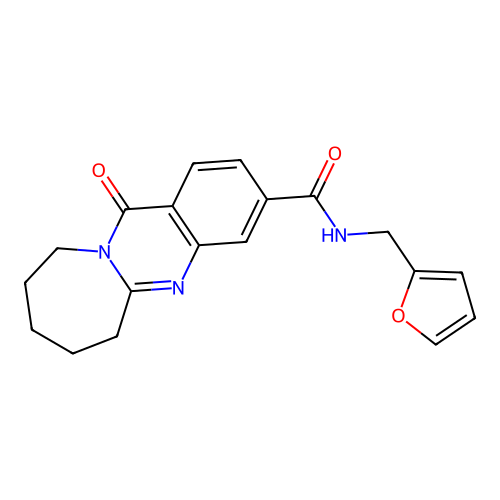 N-(furan-2-ylmethyl)-12-oxo-6,7,8,9,10,12-hexahydroazepino[2,1-b]quinazoline-3-carboxamide structure