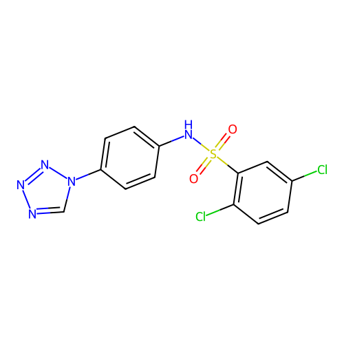2,5-dichloro-N-[4-(1H-tetrazol-1-yl)phenyl]benzenesulfonamide structure